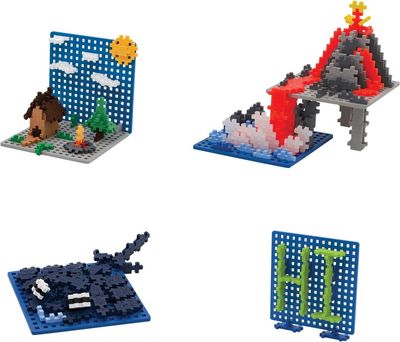 Bouwplaat blauw/grijs - 2 Pcs