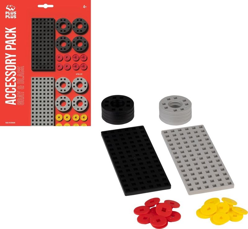 Bouwplaat grijs/zwart klein en wielen - 26 Pcs