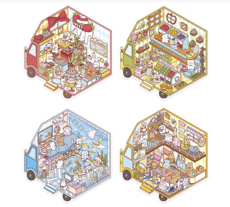Cosy Stickers - Tiny Trucks