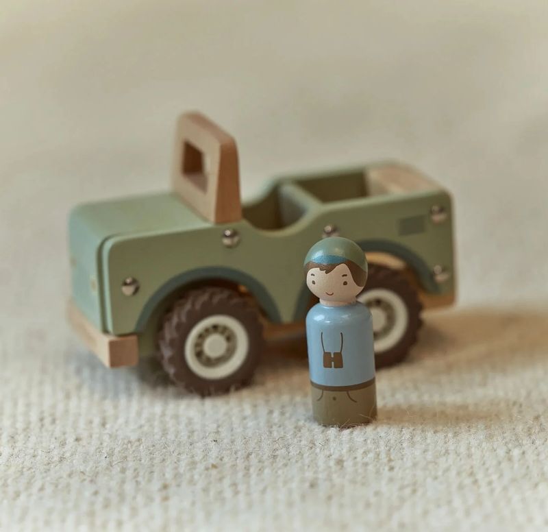 Houten safari auto - Groen