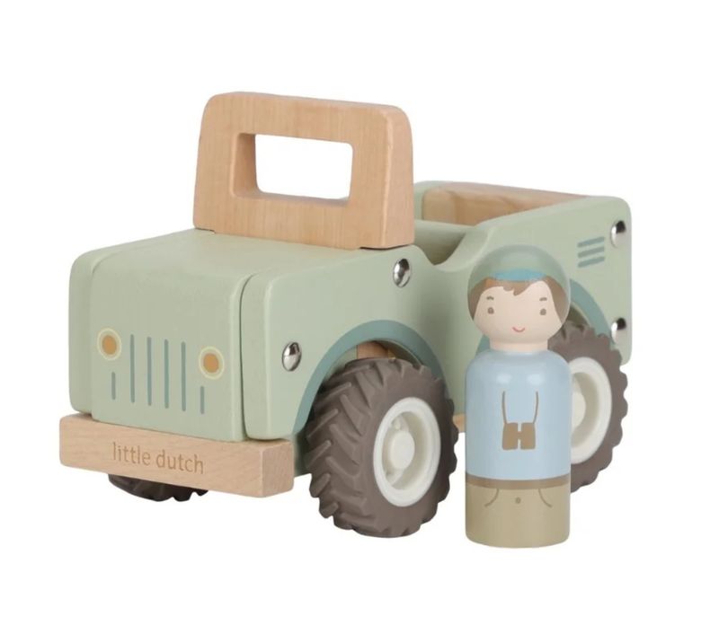 Houten safari auto - Groen