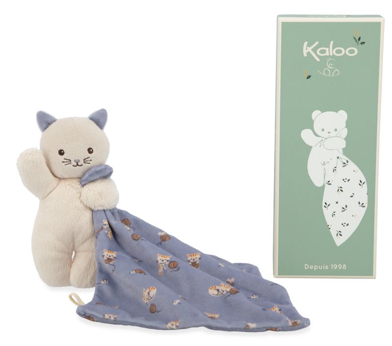 Knuffeldoek Kat - Blauw