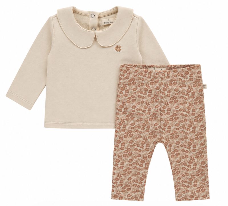 Babyset – Bloemenbroekje & Shirt met Kraag