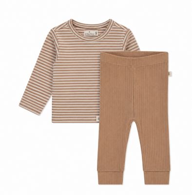 Babyset – Gestreept Shirt & Geribd Broekje
