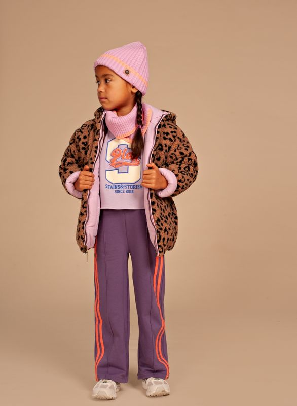 Omkeerbare winterjas Teddy Leopard – Roze