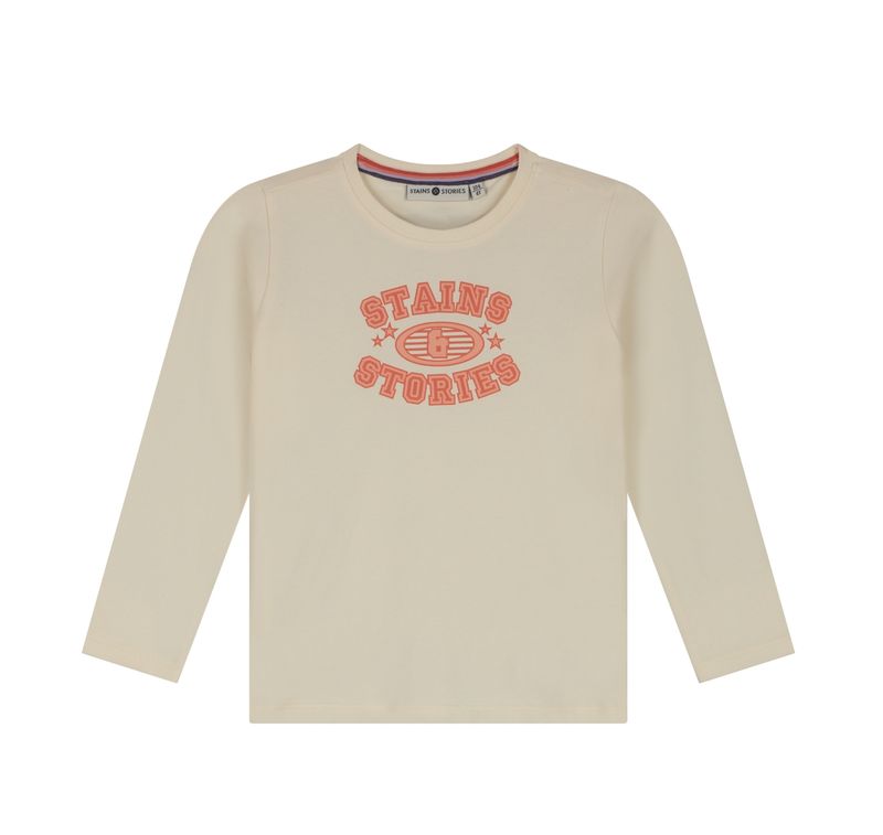 T-shirt met lange mouwen – Crème