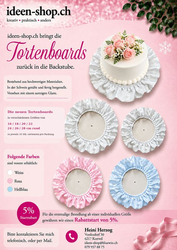 Tortenboard hellblau