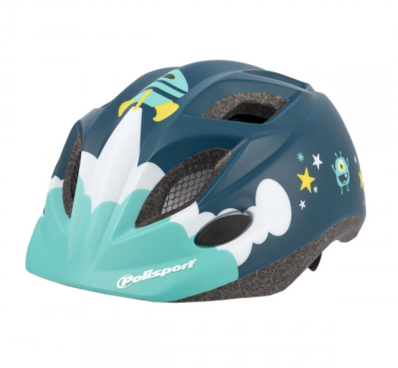 Helm polisport kleuter inmold ruimteship + drinkbusset 48-52cm
