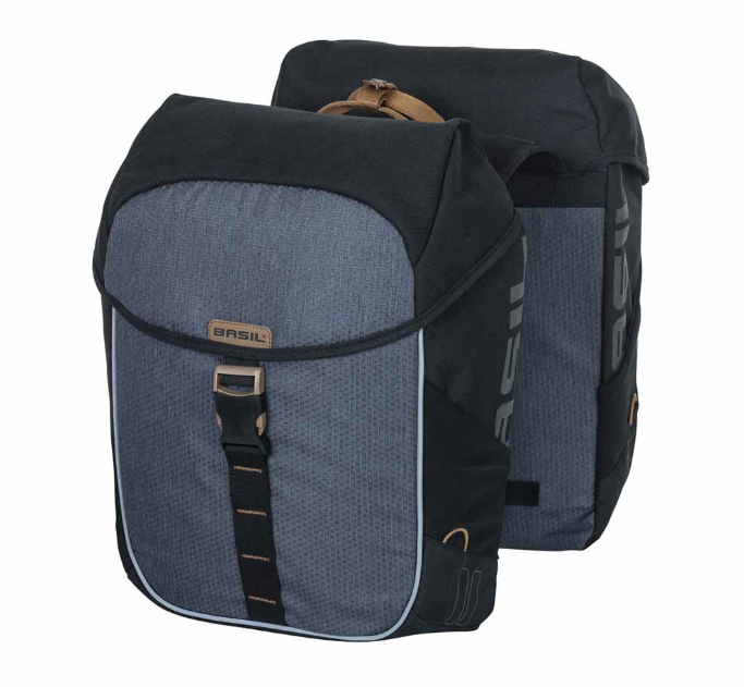 Basil Miles Dubbele tas zwart-grijs-bruin 34L