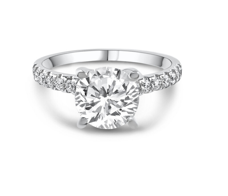 4 PRONGS SOLITAIRE RING PAVÉ 2CT 4 PRONGS SOLITAIRE RING PAVÉ 2CT