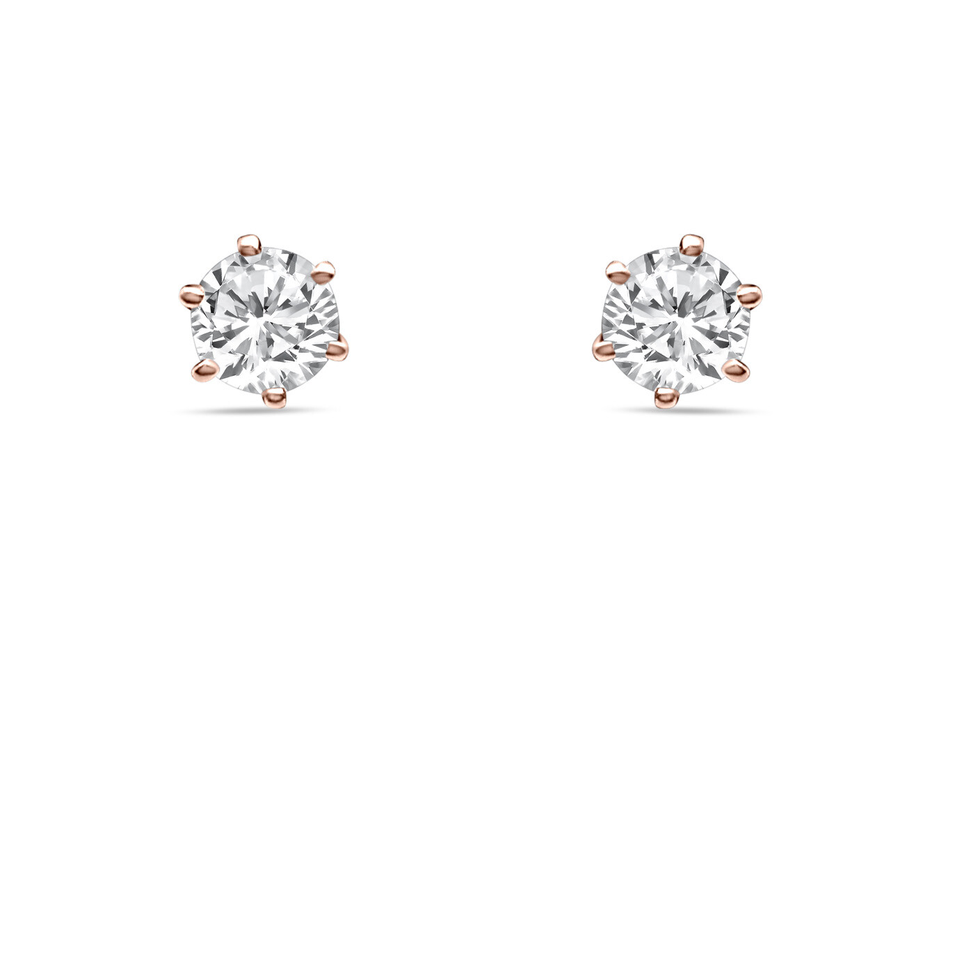 SIX PRONG SOLITAIRE EARRINGS 2CT EACH SIX PRONG SOLITAIRE EARRINGS 2CT EACH