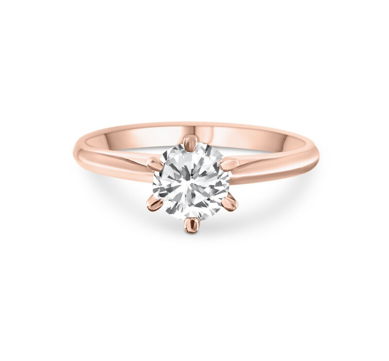 SIX PRONG PLAIN BAND SOLITAIRE 2CT