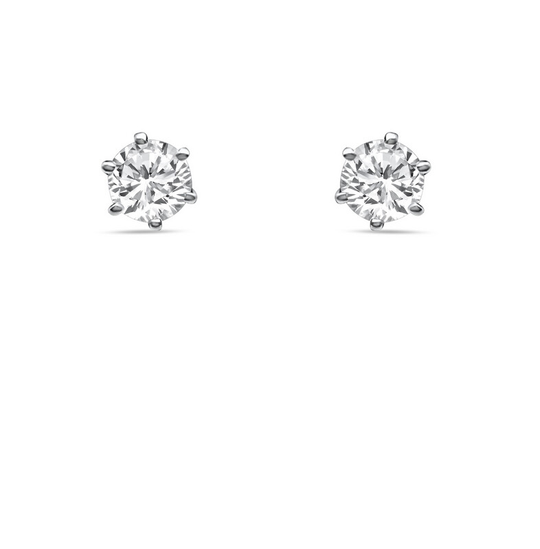 SIX PRONG SOLITAIRE EARRINGS 2CT EACH