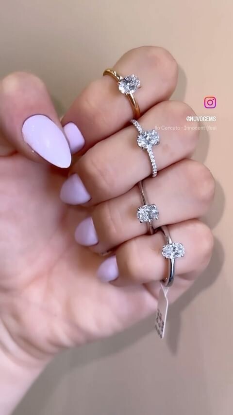 Oval Classic Ring Pavé 0.80ct Central