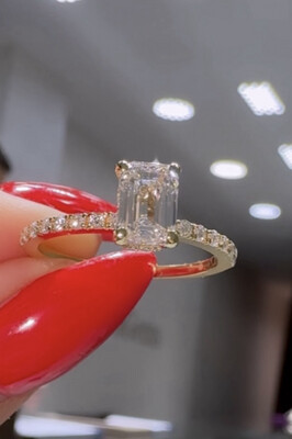 Emerald Cut Ring 1.20 Total