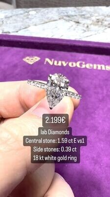 Pear Shape 1.50ct Pavé