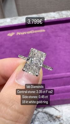 3.00 Radiant Cut Ring Pave