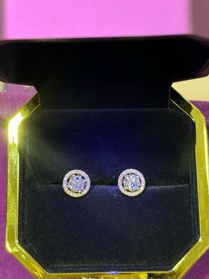 Classic Halo Earrings 0.80ct Each