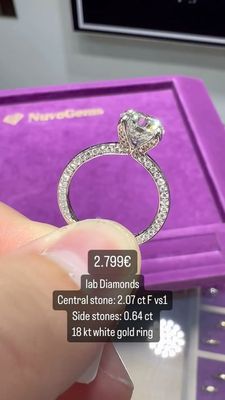 2ct Round Cut Side & Prongs Pavé