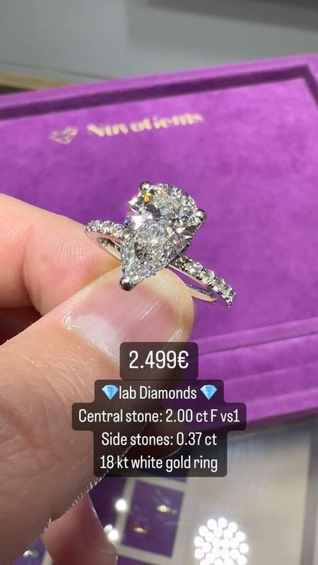 2ct Pear Shape Ring Pave 2ct Pear Shape Ring Pave