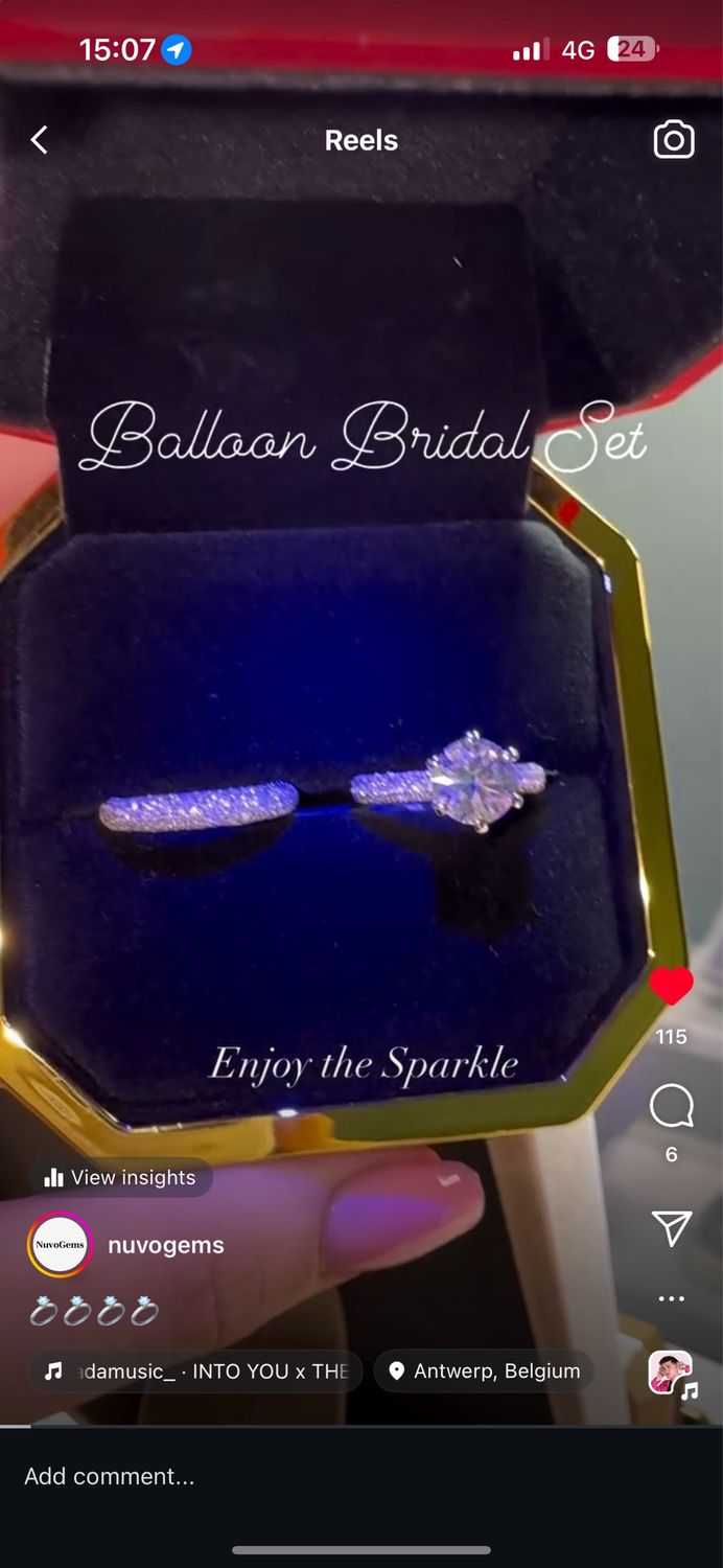 6 PRONGS SOLITAIRE RING Big PAVÉ 2CT