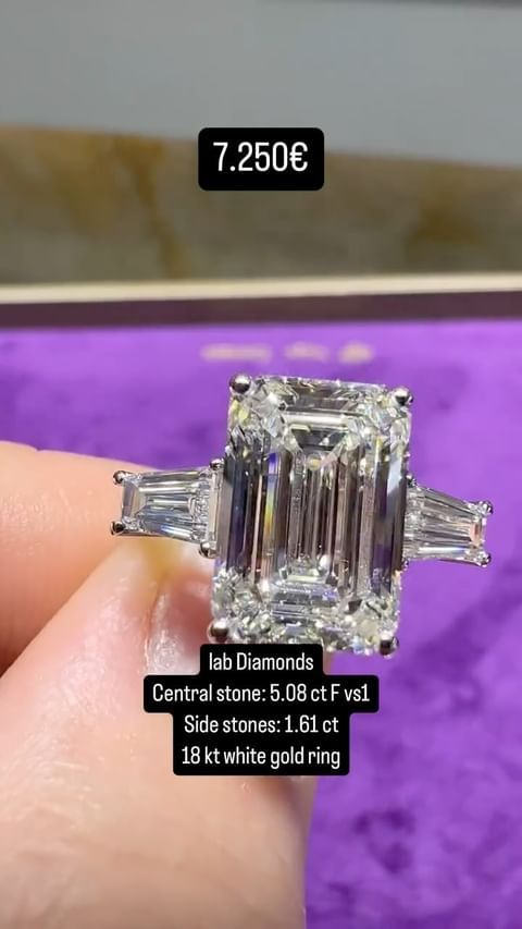 5ct Emerald Cut With Side Baguettes 5ct Emerald Cut With Side Baguettes