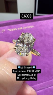 3ct Oval Pavé Solitaire