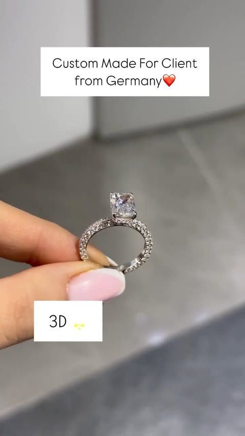 2.5ct radiant Cut Pave 3D