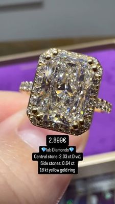 2ct Radiant Cut Halo Ring