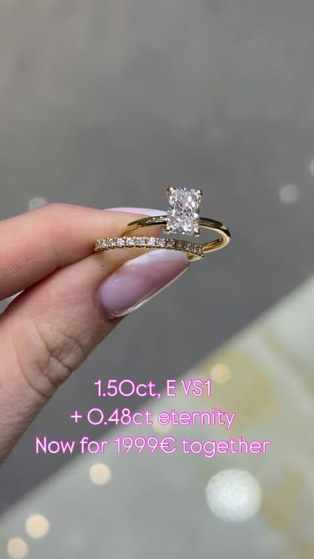 Radiant cut Set 1.5ct