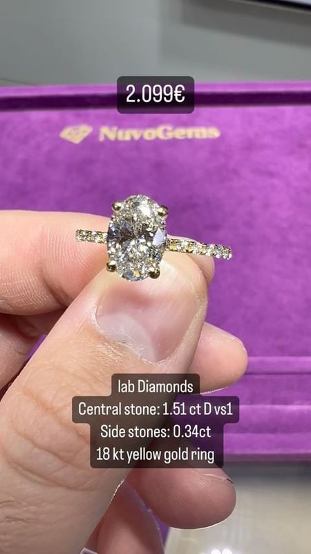 Oval Pavé Ring 1.5CT