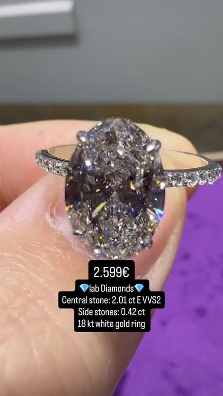 Oval Pavé Ring 2CT With Hidden Halo