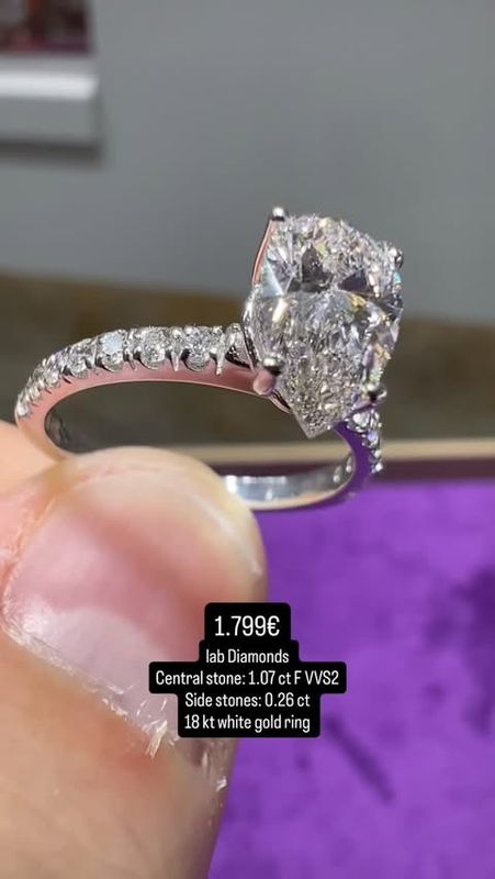 Pear Shape Ring 1.00ct Pave Pear Shape Ring 1.00ct Pave