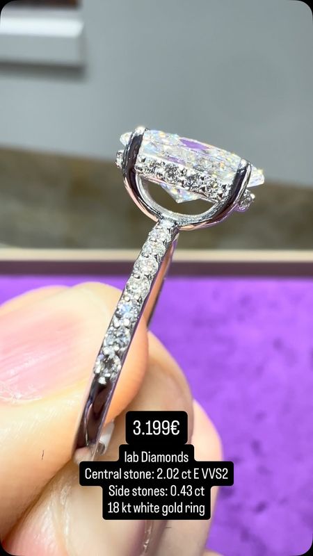 Oval Ring 2CT Pave Hidden Halo Oval Ring 2CT Pave Hidden Halo