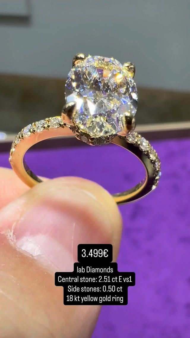 2.5ct Oval Pave Ring Hidden Halo 2.5ct Oval Pave Ring Hidden Halo