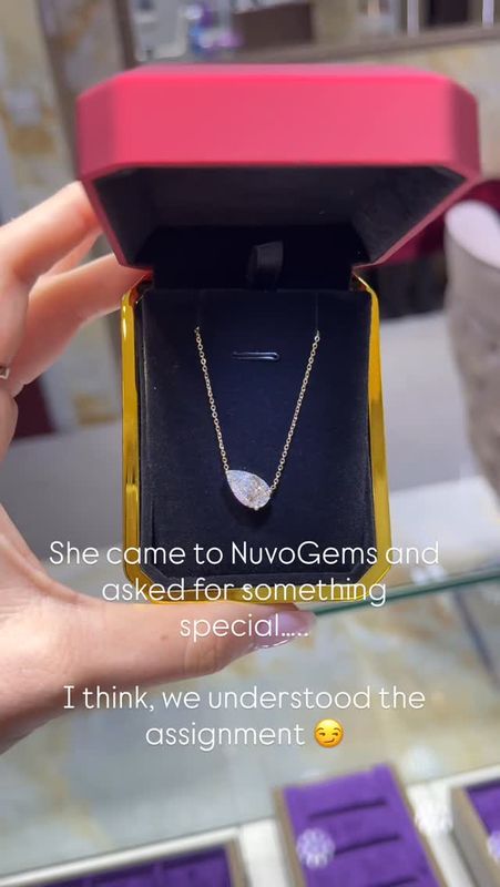 2ct Pear Shape Asymmetrical Necklace 2ct Pear Shape Asymmetrical Necklace