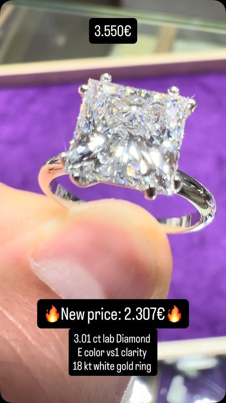 3ct Princess Solitaire 3ct Princess Solitaire