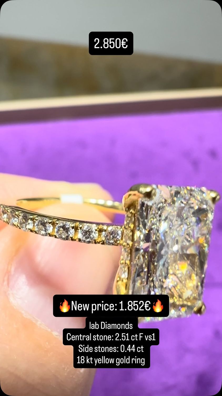 2.5ct Radiant Cut Ring Pave Hidden Halo 2.5ct Radiant Cut Ring Pave Hidden Halo