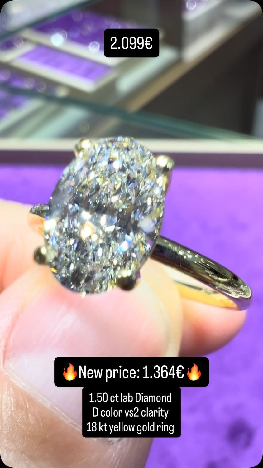 1.5 ct Oval Solitaire (D Vs2)