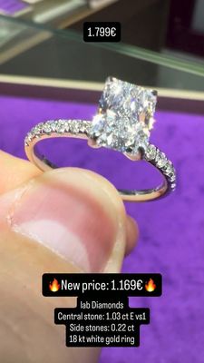 1 Ct Radiant Cut Ring Pave (E Vs1)
