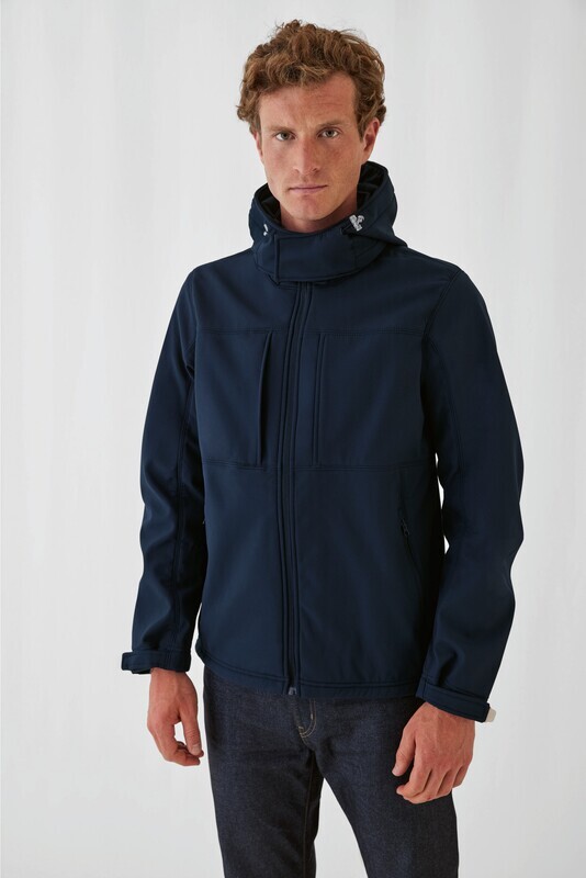 Softshell met (afneembare) kap van B&amp;C