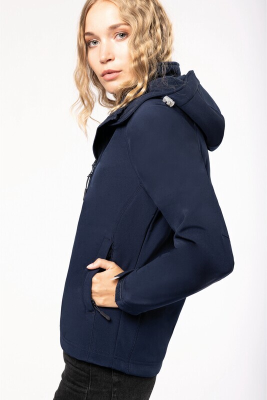 Softshell voor dames , met afneembare kap van KARIBAN.