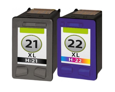 Inktcartridges HP nr.21 + 22 XL set (huismerk)