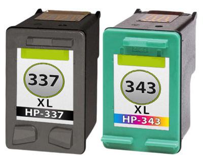 Inktcartridges HP nr.337 XL + 343 XL set (huismerk)