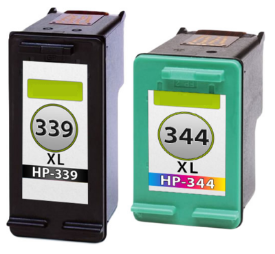 Inktcartridges HP nr.339 XL + 344 XL set (huismerk)