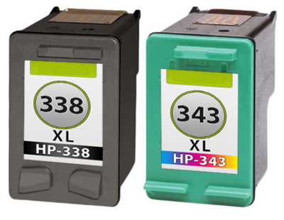 Inktcartridges HP nr.338 XL + 343 XL set (huismerk)