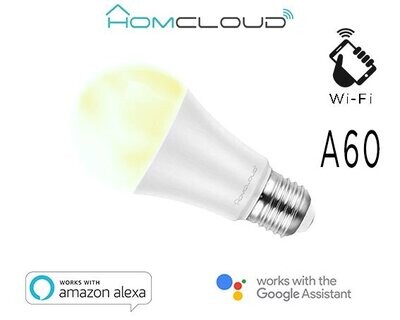Wifi lamp A60, E27, 9W, 800 lumen, CCT Dynamisch wit (warm en koud),