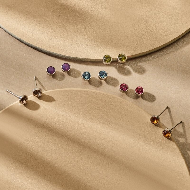 Biba - stekertjes zilver met kleur