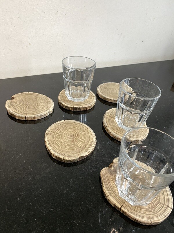 Houten onderzetters (setje van 6)