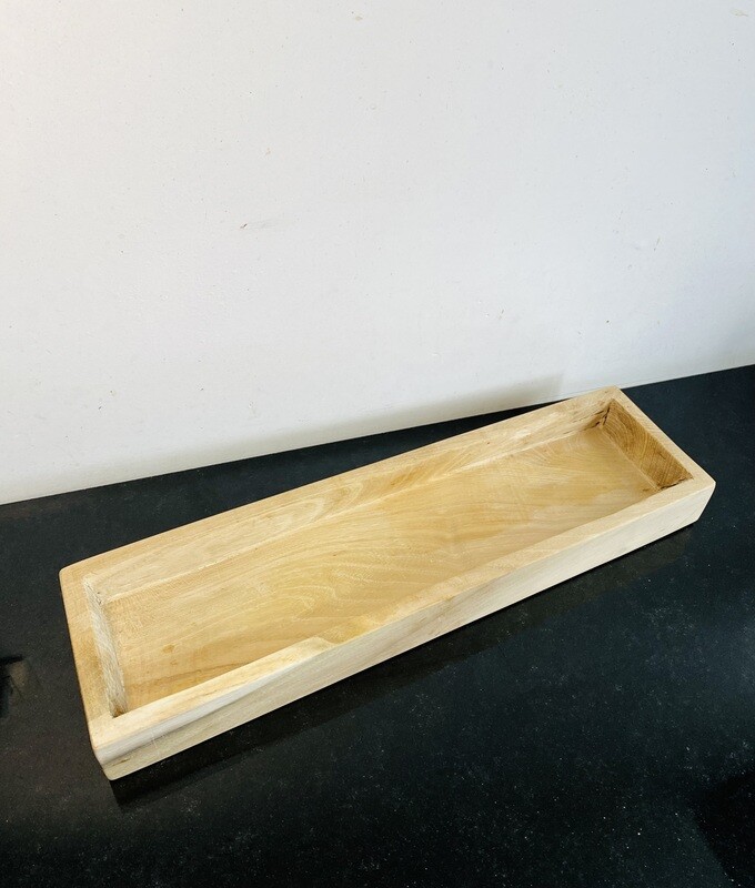 Rechthoekige houten schotel